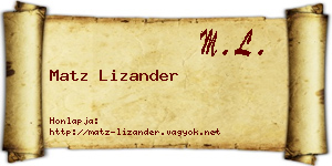 Matz Lizander névjegykártya